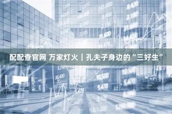 配配查官网 万家灯火｜孔夫子身边的“三好生”